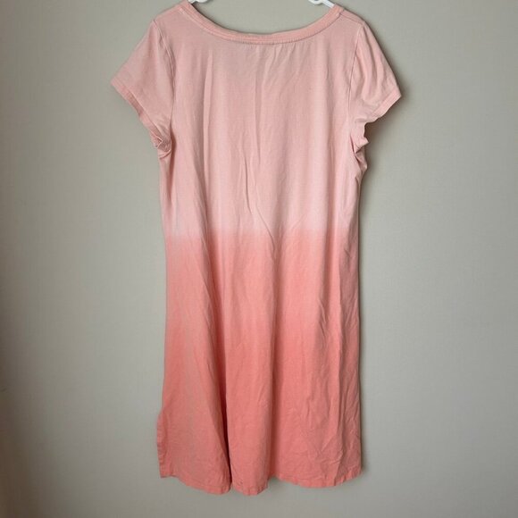 H by Halston Short Sleeve Peach Pink Dip Dye Knit Midi Dress Size 1X Petite - Picture 5 of 6